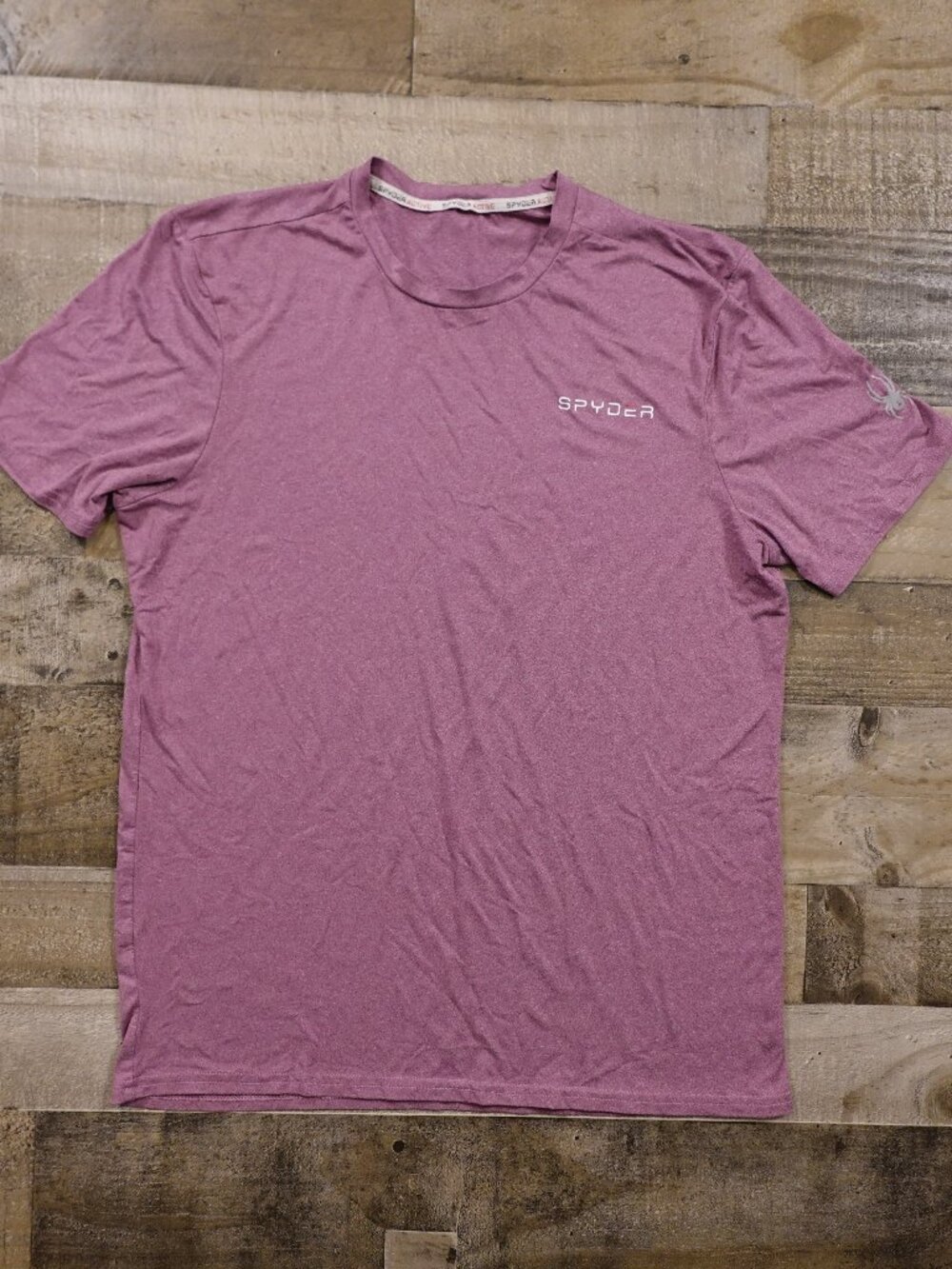 Spyder Active Performance T Shirt Men’s Large Pink Heather Athletic Logo Tee